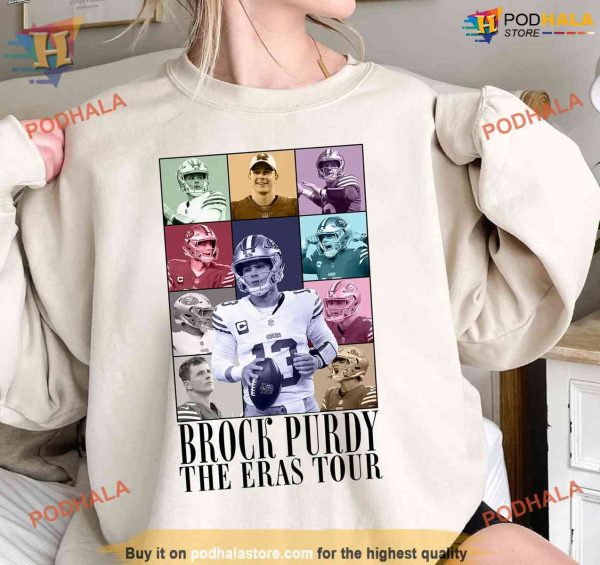 Vintage Brock Purdy The Eras Tour shirt, showcase with Big Cock Brock Shirt