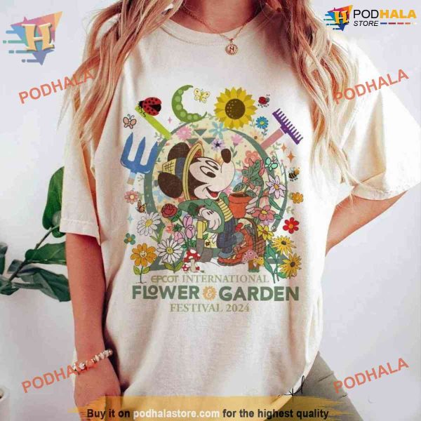 Vintage Mickey Epcot International Flower and Garden Festival 2024 Shirt, Disney Presents