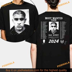 2024 Most Wanted Bunny Tour Concert Sweatshirt and Bad Bunny Shirt