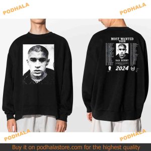 2024 Most Wanted Bunny Tour Concert Sweatshirt and Bad Bunny Shirt 2