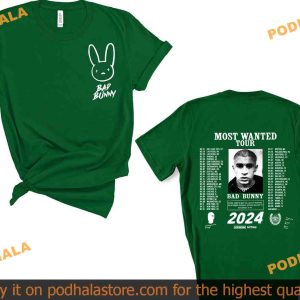 2024 Most Wanted Tour Dual Design Bad Bunny Concert Shirt 4