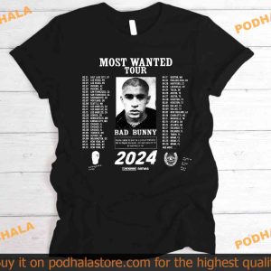 2024 Most Wanted Tour Fan Merch Exclusive Bad Bunny Shirt 2