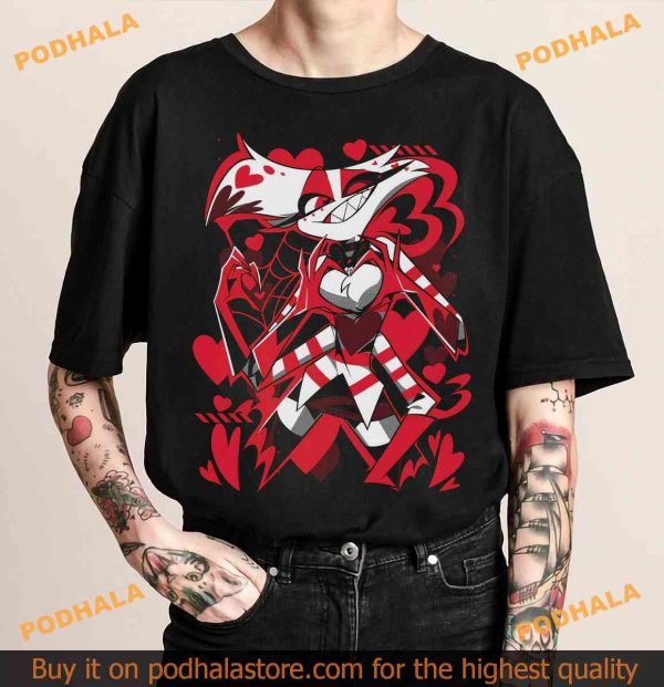Angel Dust Character Shirt, Hazbin Hotel Tshirt and Cartoon Merch, Helluva Boss Gift
