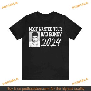 Bad Bunny 2024 Most Wanted Tour Dates Exclusive Concert Shirt 2