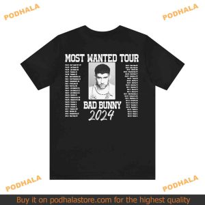 Bad Bunny 2024 Most Wanted Tour Dates Exclusive Concert Shirt 3