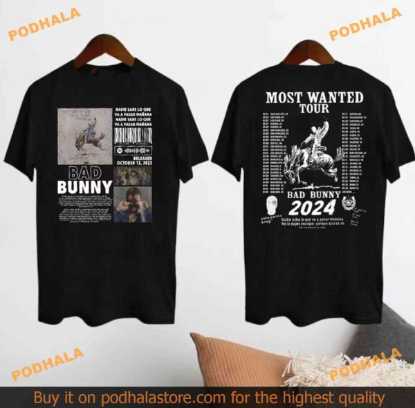 Bad Bunny Shirt 2024 Most Wanted Tour Concert Merch For Fans