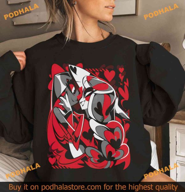 Charlie x Vaggie Hazbin Hotel Shirt, Birthday Gifts, Helluva Boss Cartoon Merch