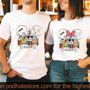 Custom Name Disneyland Trip 2024 Shirt, Mickey and Friends Family Tee