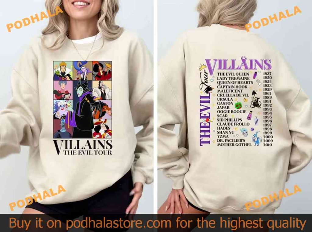 Disney Villains The Evil Tour Sweatshirt, Evil Maleficent Queens Disney Trip Shirt
