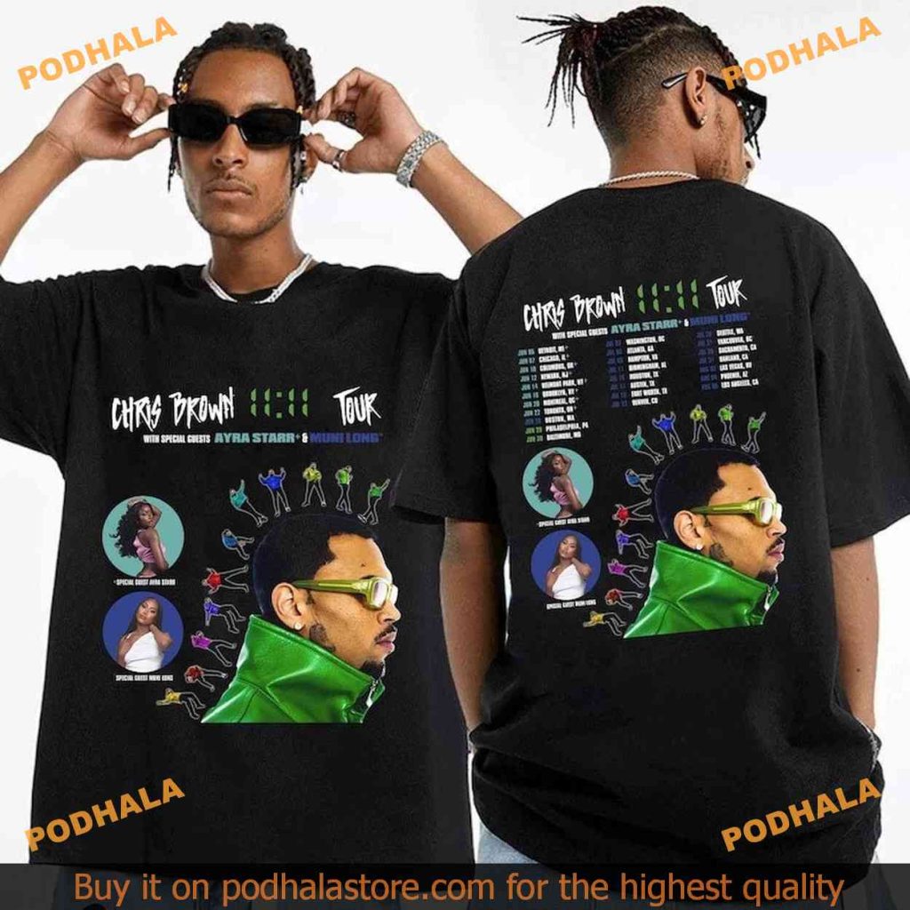 Exclusive Chris Brown 11 11 Tour 2024 Tee, Perfect for Concert Goers