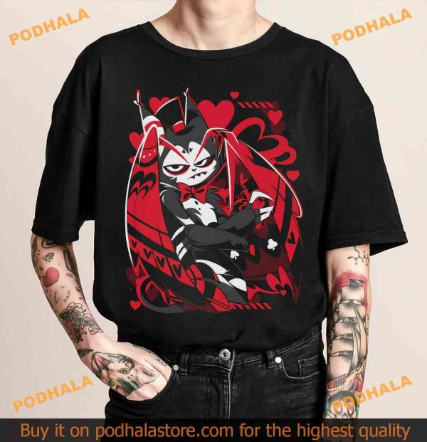 Husk Character Shirt from Hazbin Hotel, Tshirt and Cartoon Merch, Helluva Boss Gifts