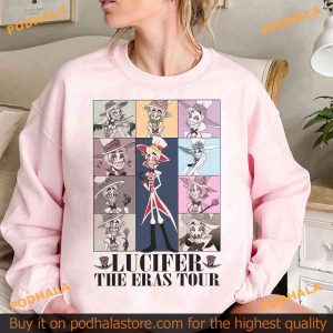 Lucifer Morningstar Eras Tour Shirt, Hazbin Hotel and Vivziepop Cartoon Shirts