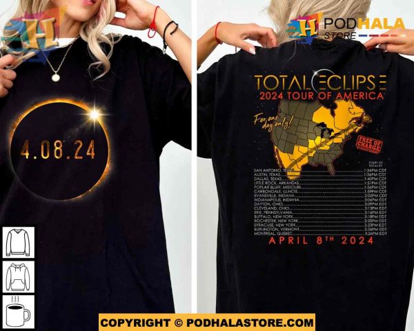 Total Solar Eclipse 2024 Shirt, April 8 2024, Solar Eclipse Twice In A Lifetime 2024