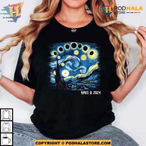 Van Gogh Total Solar Eclipse 2024 Shirt, April 8th 2024, Stargazer Astronomy Lover Gift