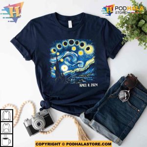 Van Gogh Total Solar Eclipse 2024 Shirt April 8th 2024 Stargazer Astronomy Lover Gift 2