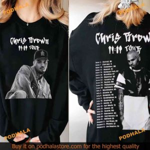 Vintage Chris Brown 11 11 Tour 2024 Unisex Shirt 2