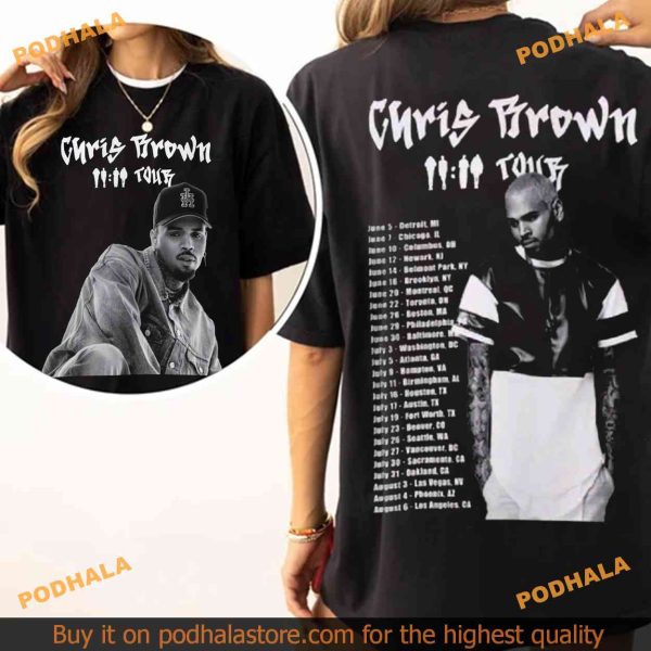 Vintage Funny Chris Brown Shirt, Unique Fan 11-11 Tour 2024 Gift