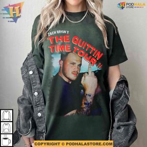 Vintage Retro 90s Zach Bryan Shirt Funny Middle Finger The Quittin Time Tour 2024 2