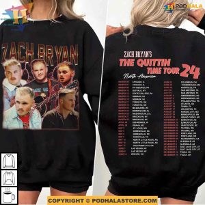 Vintage The Quittin Time Tour 2024 Shirt Zach Bryan Shirt Western Music Lover Gift 2