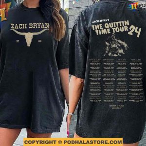 Vintage Zach Bryans The Quittin Time Tour 2024 Shirt, Zach Bryan Gift For Fans