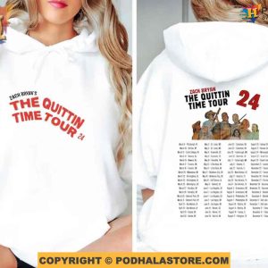 Zach Bryan Hoodie with 2 Sides The Quittin Time Tour 2024 Merch Country Music Shirt 2