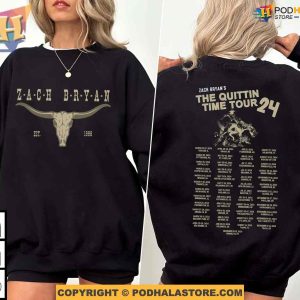 Zach Bryan Shirt For The Quittin Time Tour 2024 Zach Bryan Sweatshirt Country Music Western Style Tee 2