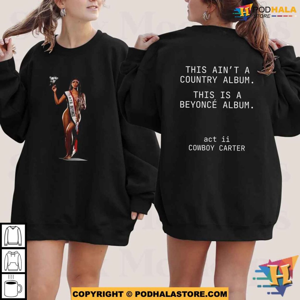 Beyonce Cowboy Carter Album 2 Sides Shirt, Beyonce Merch For Fans ...
