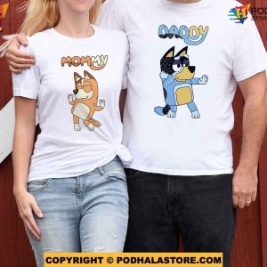 Custom Characters and Name Bluey Family Shirt For Mothers and Fathers