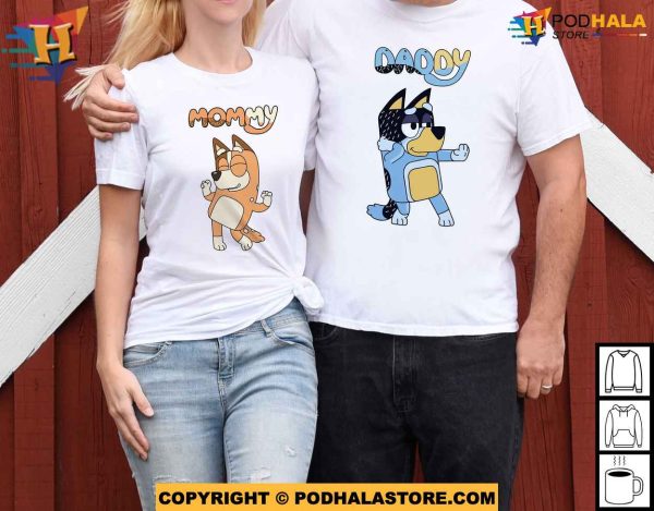 Custom Characters and Name Bluey Family Shirt For Mothers and Fathers