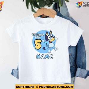Custom Name and Age Birthday Girl or Birthday Boy Chilli and Bandit Shirt