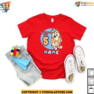 Custom Name and Age Birthday Girl or Birthday Boy Chilli and Bandit Shirt 2