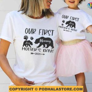 Custom With Names Our 1st Mothers Day Shirt, Personalized Gifts For Mothers Day, New Mom Tshirt