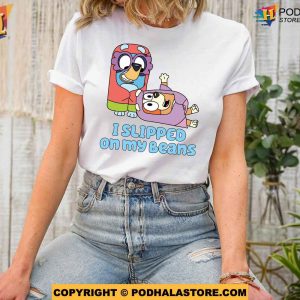 I Slipped On My Beans Bluey and Bingo Theme Shirt, Bluey Family Match Tee