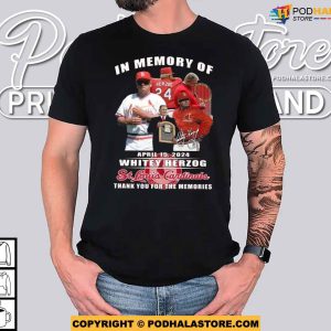 In Memory of Whitey Herzog St Louis Cardinals Thank You For The Memories Shirt 3