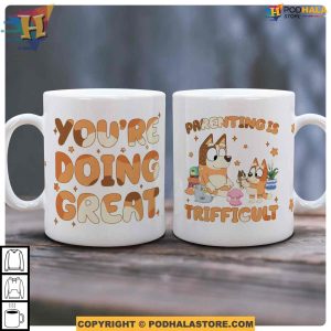 Parenting Is Trifficult Bluey Mug Meaningful Gifts For Mom Bluey Family Shirt 3