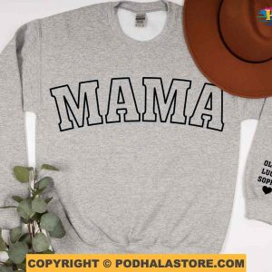 Personalized Mama Sweatshirt with Kid Names on Sleeve Custom Mothers Day Gifts 3