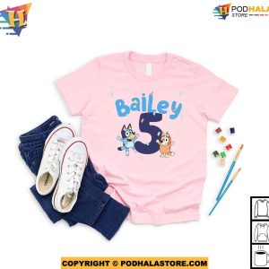 Personalized Name and Age Bluey Birthday Shirt For Kids Bluey and Bingo Shirt 2