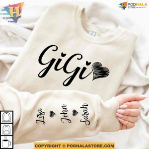 Personalized Names Gigi Sweatshirt, Custom Gifts For Mothers Day