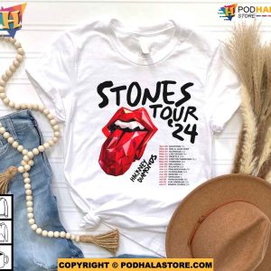 The Rolling Stones Shirt, Hackney Diamonds Tour 2024 Schedule List Tee