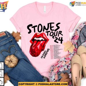 The Rolling Stones Shirt Hackney Diamonds Tour 2024 Schedule List Tee 2