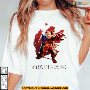 Train Hard Motivational Gym Shirt with Zangief Inspired Design 2