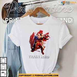 Train Hard Motivational Gym Shirt with Zangief Inspired Design 3