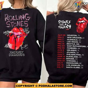 Vintage Rolling Stones Tour 2024 Signature Sweatshirt, Diamonds Tour Merch
