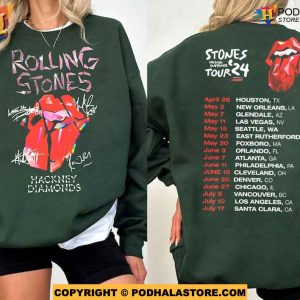Vintage Rolling Stones Tour 2024 Signature Sweatshirt Diamonds Tour Merch 2
