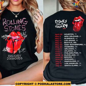Vintage Rolling Stones Tour 2024 Signature Sweatshirt Diamonds Tour Merch 3