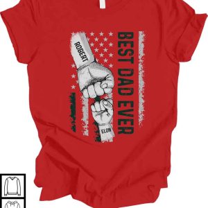 Best Dad Ever Personalized Dad Raised Fist Bump Shirt Custom Gifts For Dad 3