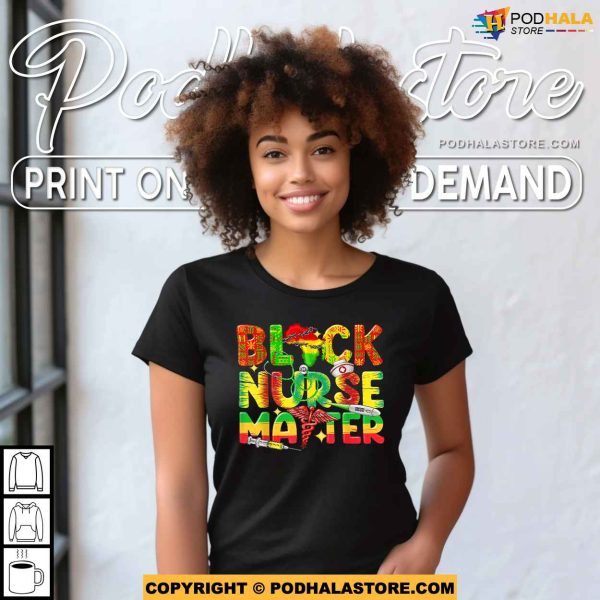 Black Nurse Matter Juneteenth 1865 Kente Africa Map Nursing Shirt