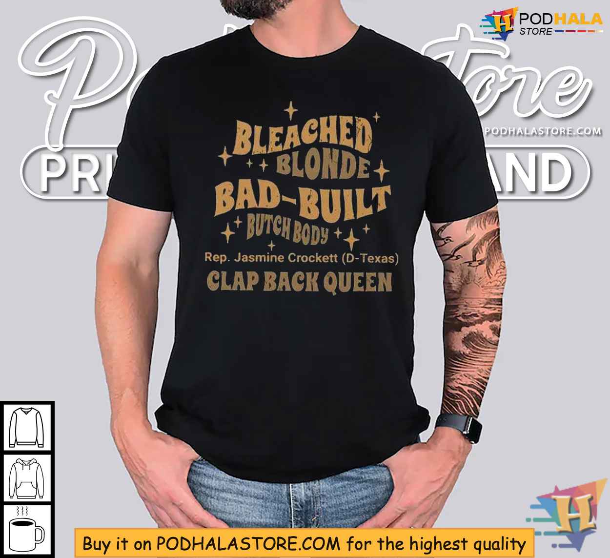 Bleached Blonde Butch Body Shirt, Jasmine Crockett Clap Back Queen Apparel