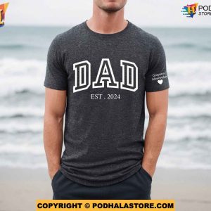 Custom Dad With Kids Name On Sleeve Shirt Personalized Gifts For Dad 2