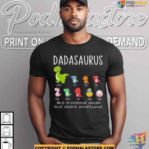Custom Dadasaurus Like A Normal Grandpa But More Awesome Personalized Dad Shirt